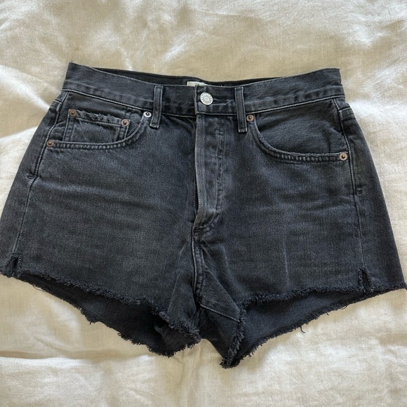 Agolde Charcoal Jean Shorts - Picture 1 of 5